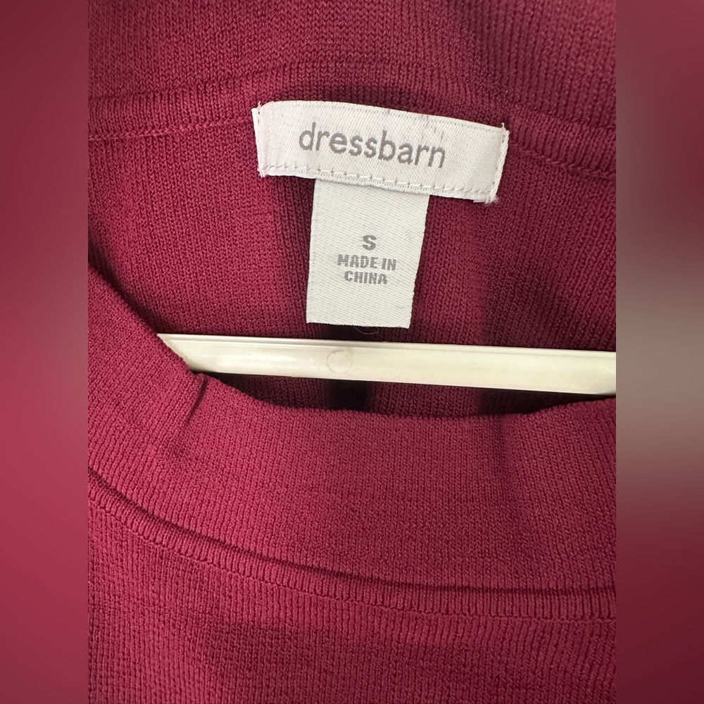 dressbarn Ribbed Crewneck Tank Top - Berry - Picture 4 of 4